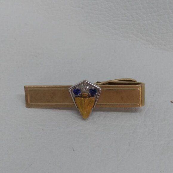 Tie Clip menswear necktie vintage antique tiny lapel cute gift for groomsman - Picture 8 of 9